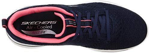 Skechers Women's Go Walk Arch Fit-Unify Sneaker, Navy/Coral, 8.5