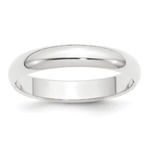 jewelry stores network solid platinum 4 mm comfort fit rounded wedding band ring size 5.5