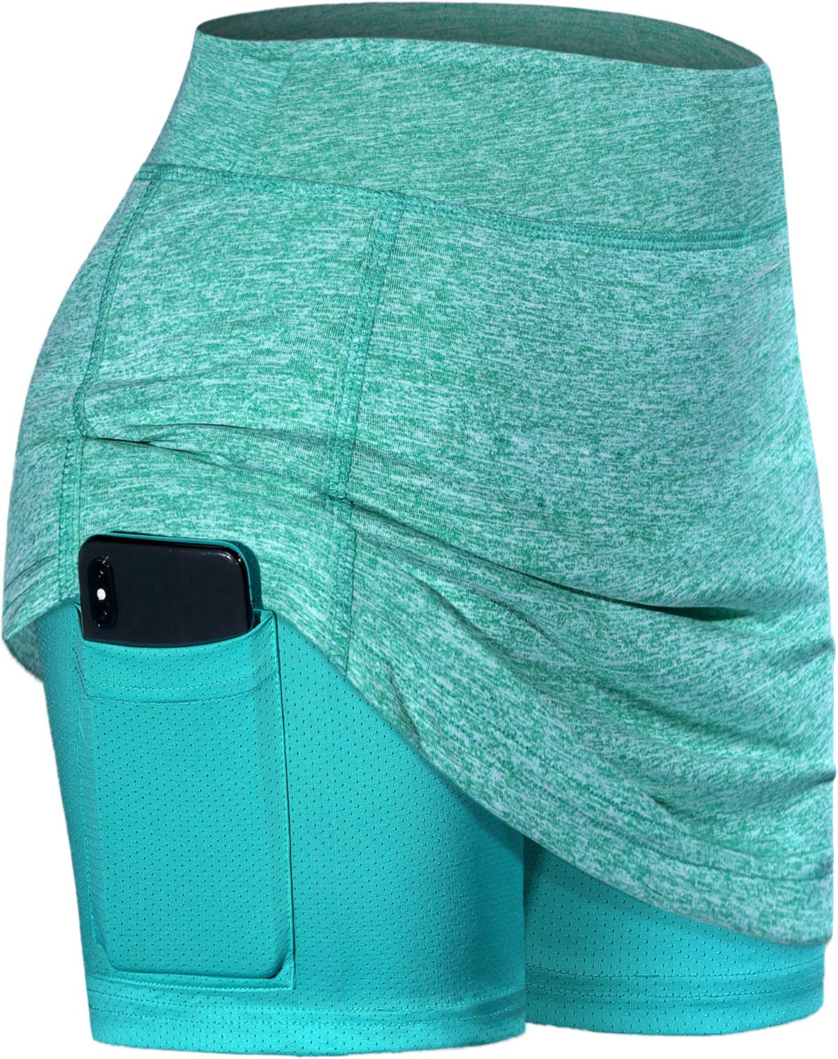 BLEVONH Womens Summer Tennis Skirts with Shorts Underneath, Pickleball, Athletic, Workout and Golf Skorts with Pockets Turquoise X-Large