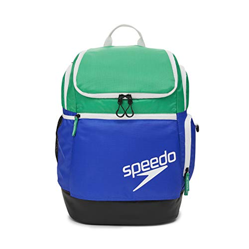 Speedo Large Teamster Backpack 35-Liter, Blue/Green 2.0, One Size