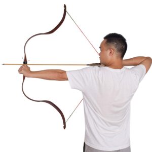 Nika Meng Yuan Bow Traditional Recurve Bows Crab Shape 18lb for Archer Beginner Shooting