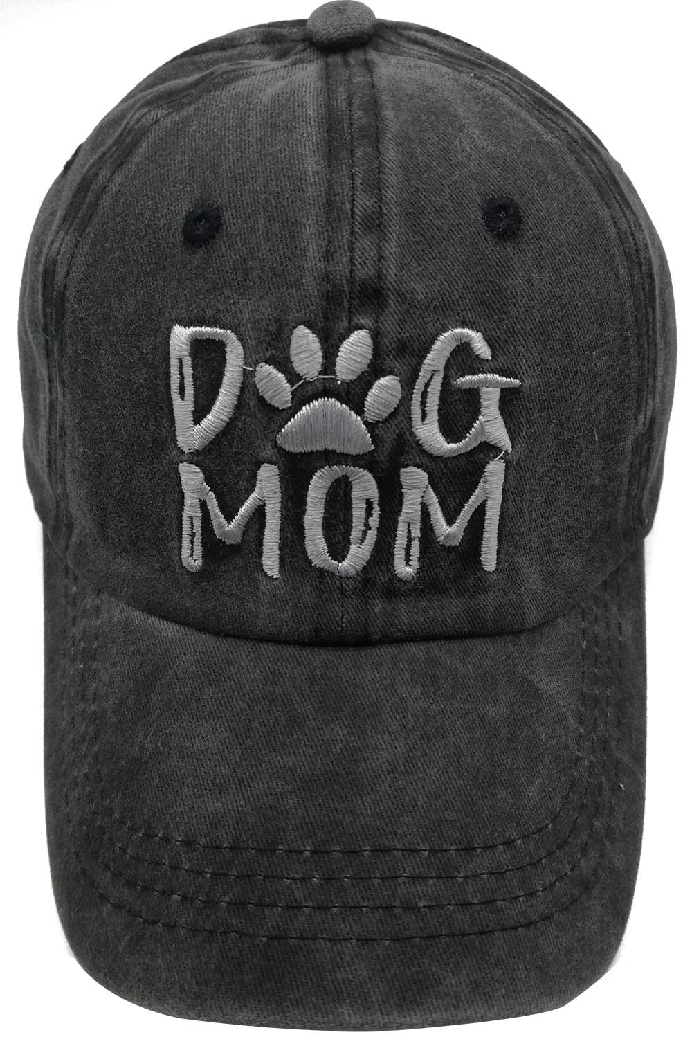 OASCUVER Denim Fabric Adjustable Dog Mom Ponytail Hat Fashion Baseball Cap