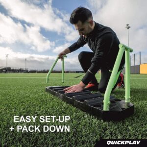 QUICKPLAY Replay Station Rebound Board - Portable Dual Surface Soccer Rebounder with Adjustable Angle, Sandbag - Soccer Training Equipment for Control, Passing, Shooting Practice – 37.5x9.5