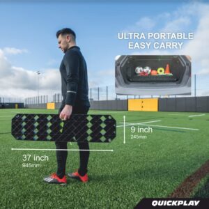 QUICKPLAY Replay Station Rebound Board - Portable Dual Surface Soccer Rebounder with Adjustable Angle, Sandbag - Soccer Training Equipment for Control, Passing, Shooting Practice – 37.5x9.5