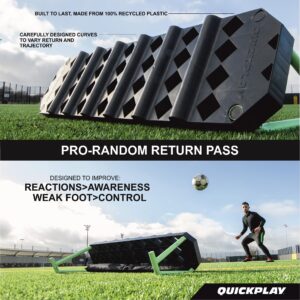 QUICKPLAY Replay Station Rebound Board - Portable Dual Surface Soccer Rebounder with Adjustable Angle, Sandbag - Soccer Training Equipment for Control, Passing, Shooting Practice – 37.5x9.5