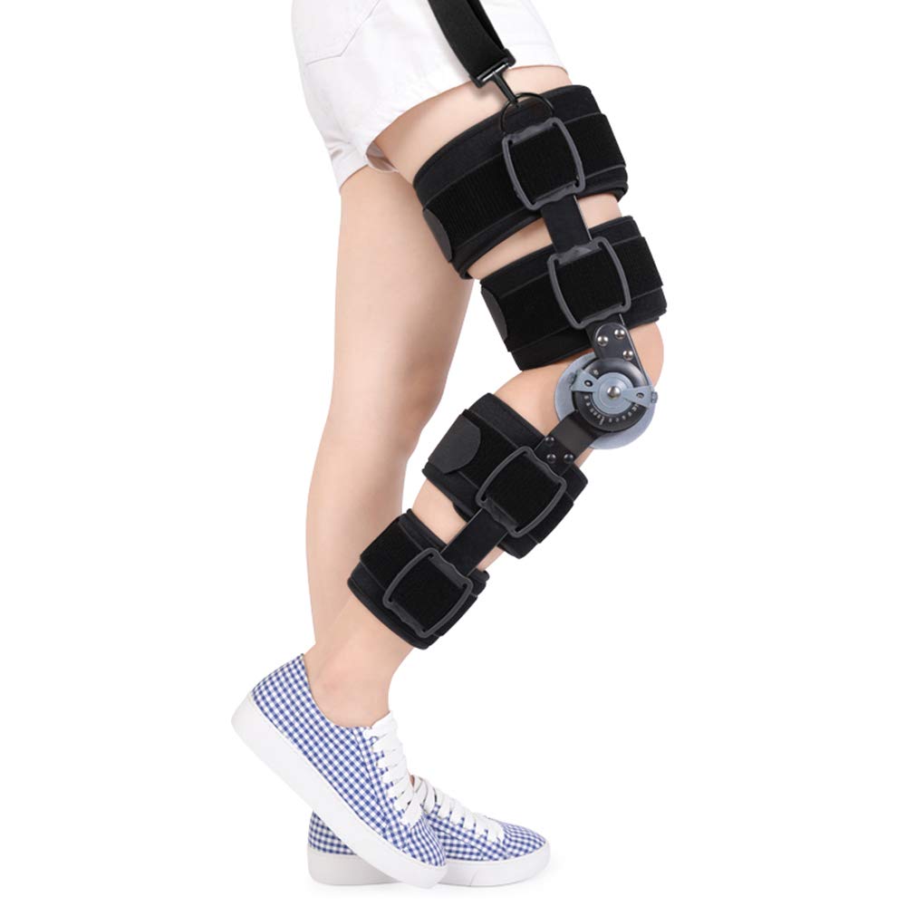 PHASFBJ Knee Joint Fixation, Adjustable Hinged Knee Joint Brace Knee Orthosis Support Knee Joint Stabilizer For Arthritis Joint Pain Meniscus Tear Knee Injury Recovery Fracture Splint,Right,M