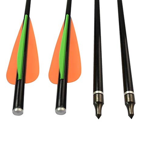 NIKA ARCHERY 14" 16" 18" Crossbow Bolts Fiberglass Arrows with Flat Nock for Outdoor Small Target Hunting (Pack of 12)