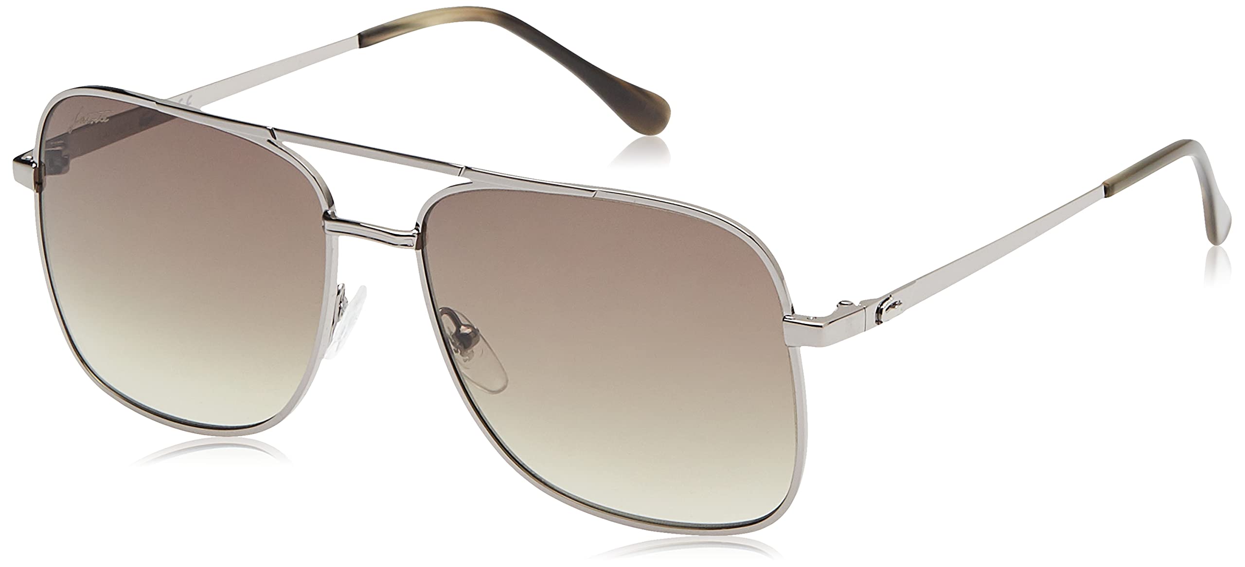 Lacoste L223S Aviator Sunglasses, Grey/Gradient Khaki, 60 mm