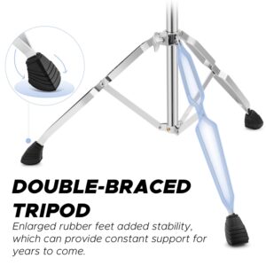 Starfavor Boom Cymbal Stand Double Braced Legs Adjustable Height 22"-49", Heavy Weight Stand for Sturdiness with Non-Slip Rubber Feet ( ST 800)