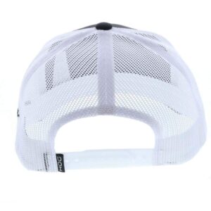 HOOEY Oil Gear (HOG) Adjustable Snapback Mesh Trucker Back Hat (Black/White)