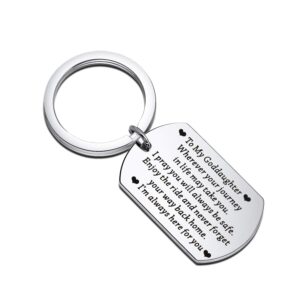 bnql goddaughter keychain goddaughter gifts from godmother baptism gift religious jewelry for goddaughter