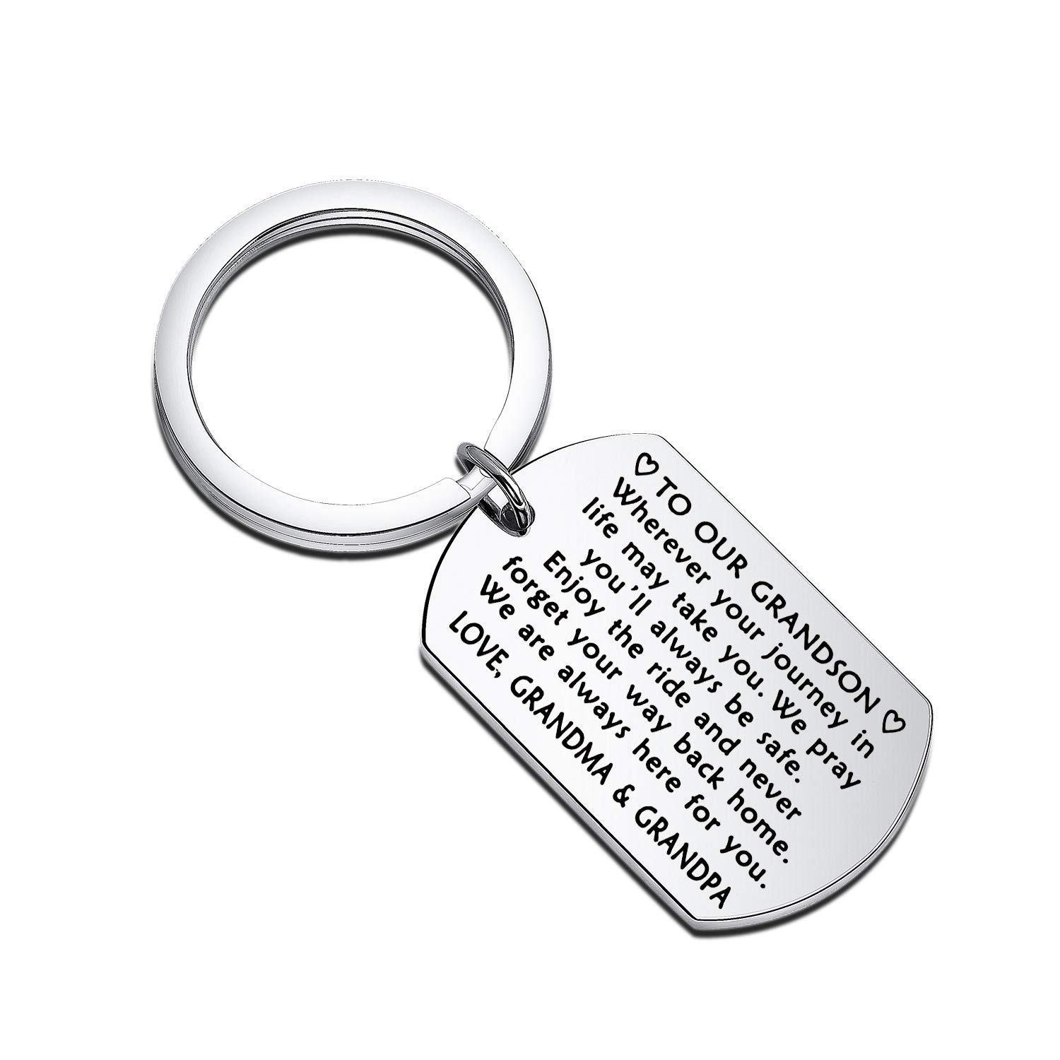 to Our Grandson Keychain Grandson Gifts from Grandparents Grandson Graduation Gifts Birthday Gifts Enjoy the Ride and Never Forget Your Way Back Home