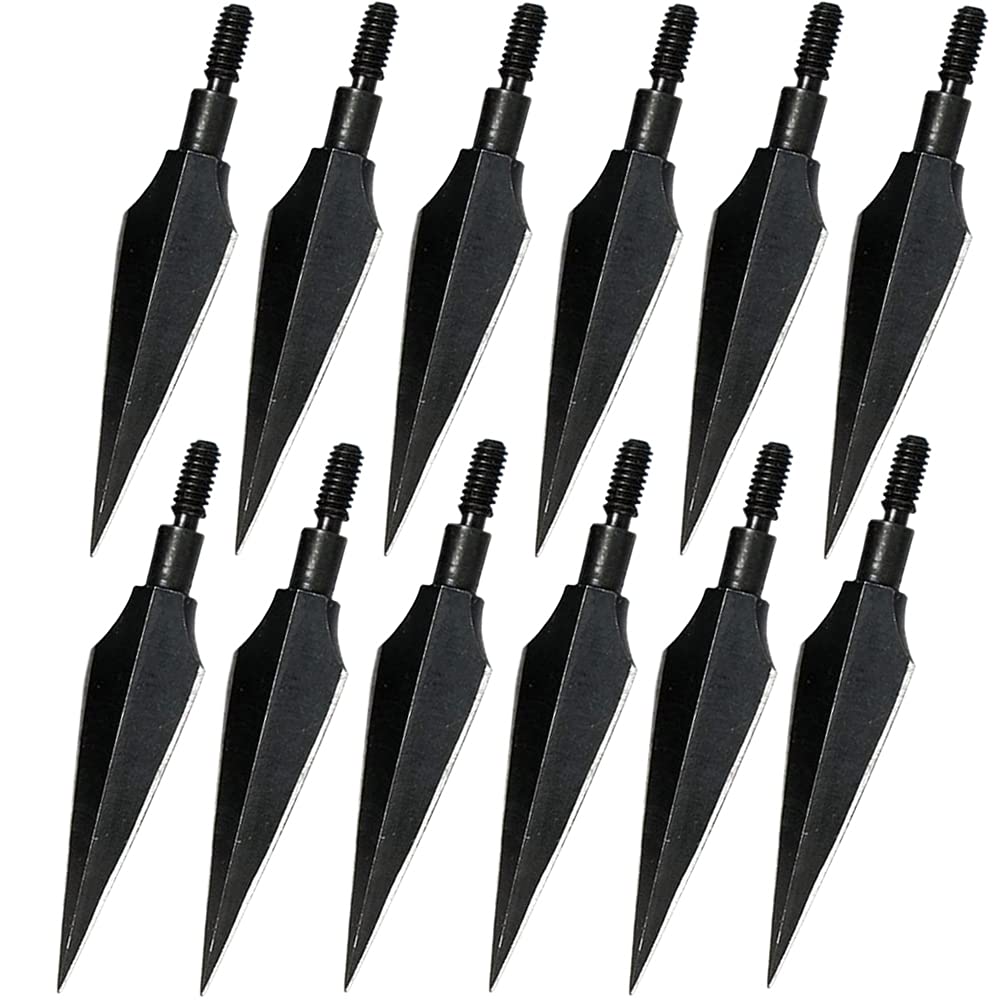 Sinbadteck Traditional Bowhunting Broadheads, 125Grains 12PK Compact Hunting Points Hunting Arrowheads for Bow Hunting and Target (125Gn Traditional)