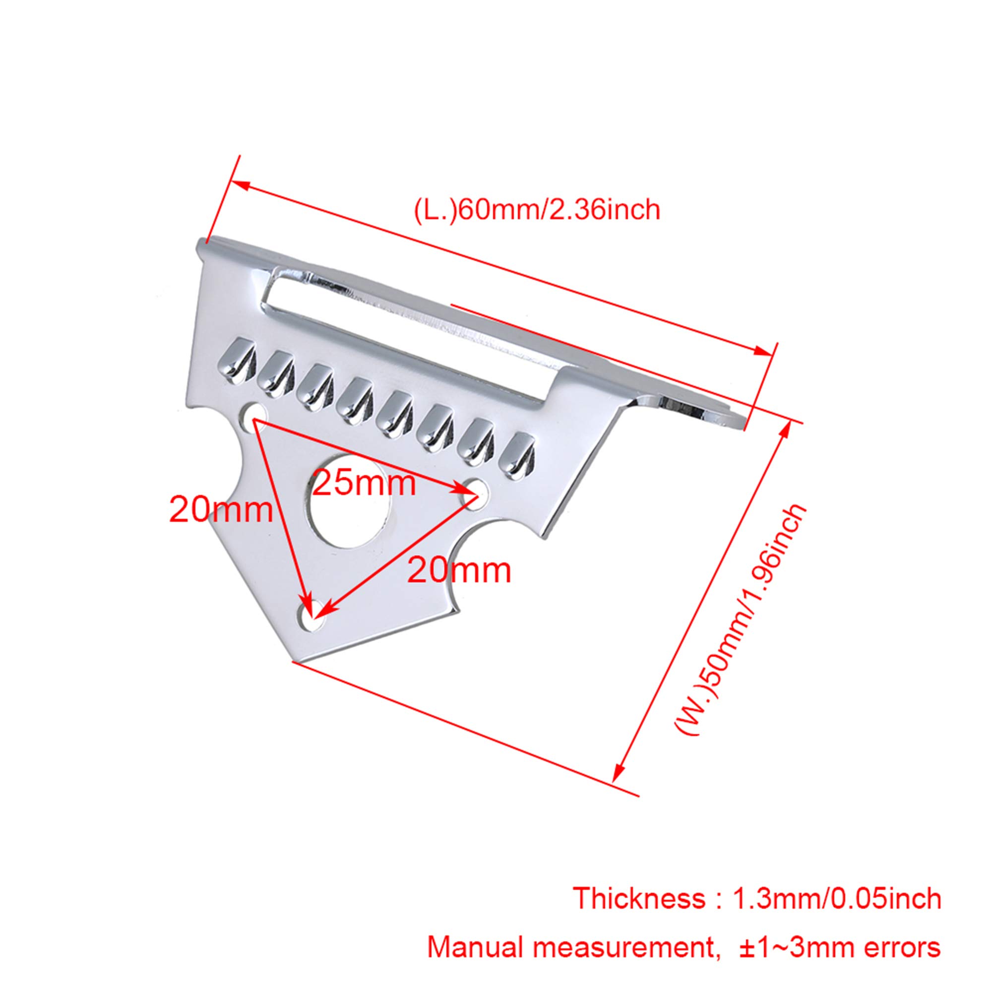 Bstinay Eight-string Metal Triangle Mandolin Tailpiece Parts for Electric Guitar Sliver