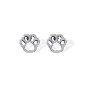 Boma Jewelry Sterling Silver Paw Print Stud Earrings