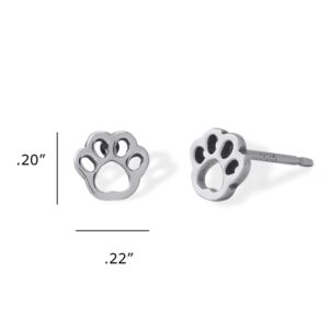 Boma Jewelry Sterling Silver Paw Print Stud Earrings