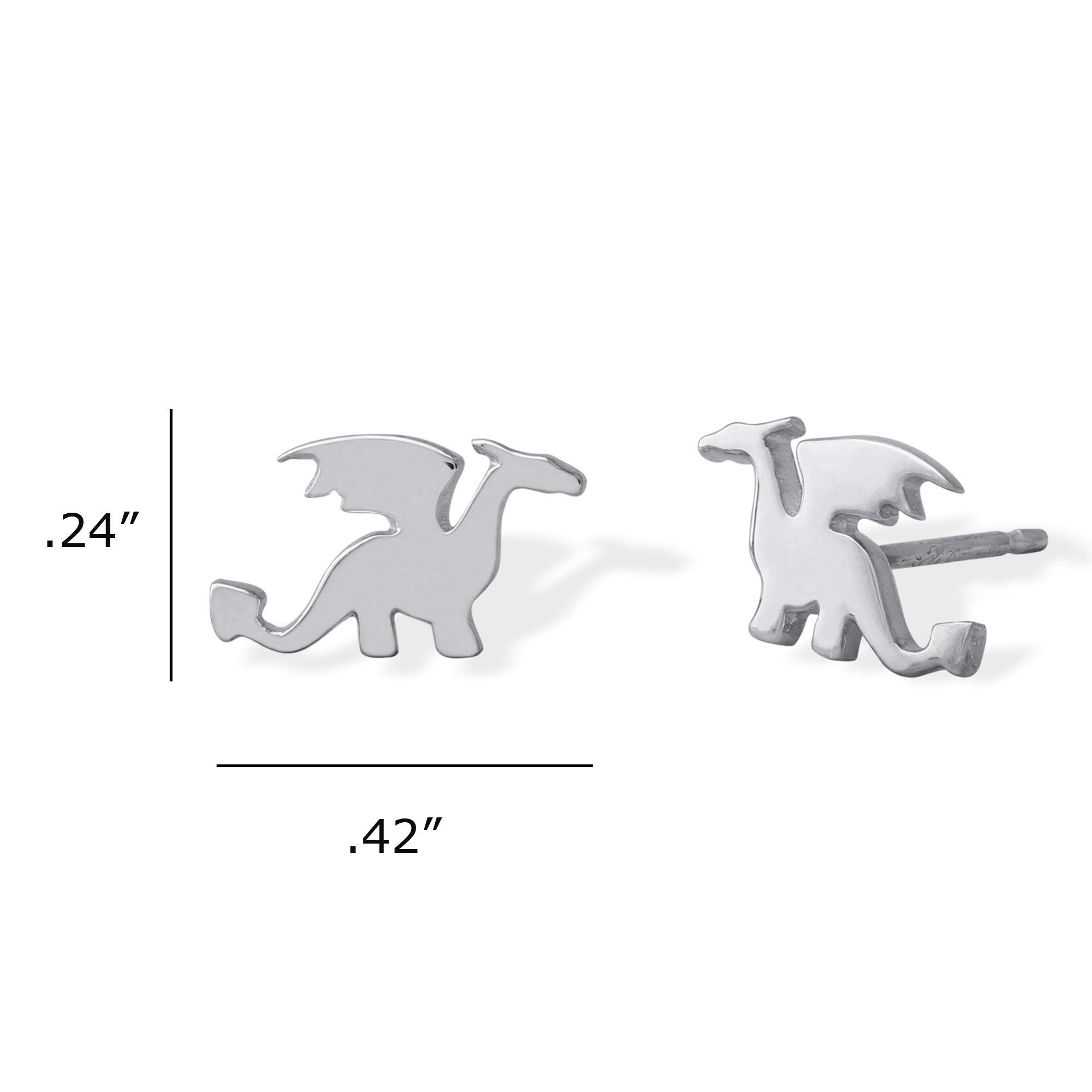 Boma Jewelry Sterling Silver Dragon Stud Earrings