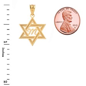 Certified 10k Yellow Gold Judaica Charm Jewish Star of David Pendant Custom Engraved with Any Initial Name