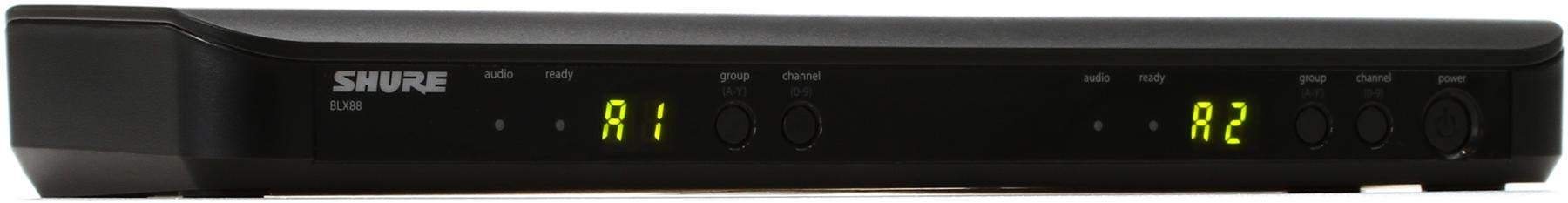 Shure BLX88 Dual Channel Wireless Receiver with Frequency QuickScan, Audio Status Indicator LED, XLR and 1/4-inch Outputs - for use with BLX Wireless Systems (Transmitters Sold Separately) | J11 Band