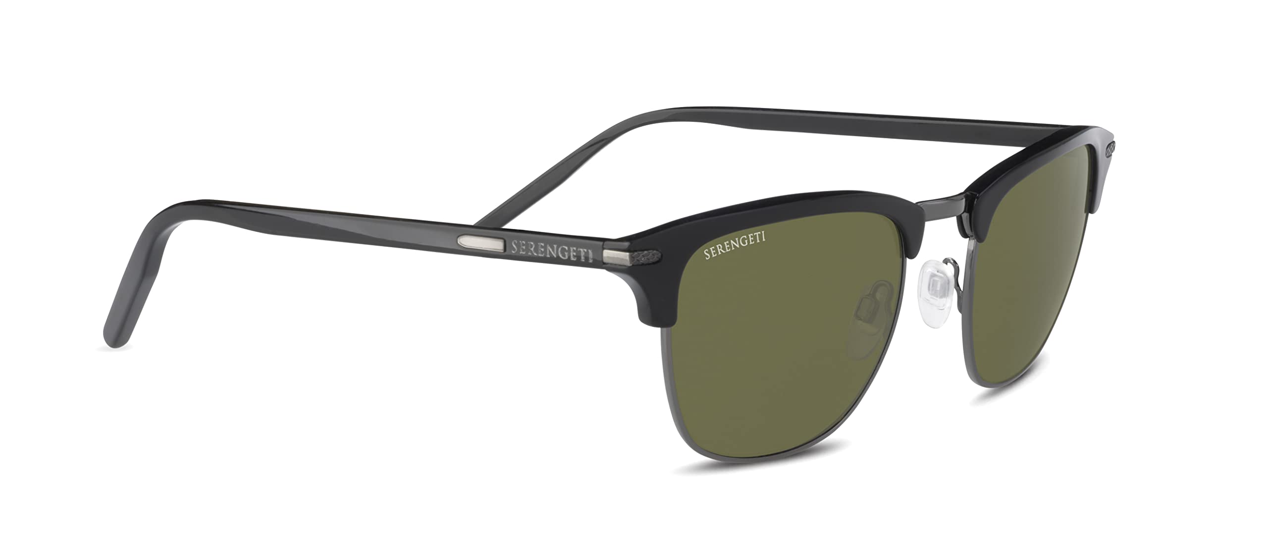 Serengeti Geometric 8943 Acetate Alray, Black/Shiny Dark Gunmetal Mineral Polarized 555nm, One Size