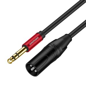 dremake 25 foot trs stereo 6.35mm 1/4 inch to xlr balanced mic cable male to male audio patch cord for speakers, amplifier