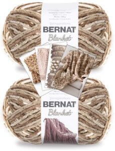 bernat blanket yarn - big ball (10.5 oz) - 2 pack with patterns (sonoma)