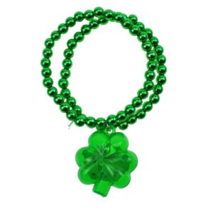 tendycoco green beads bracelet st patricks day bracelet jewelry irish party accessories st. patricks day party supplies four leaf bracelet led glowing bracelet four leaf crete