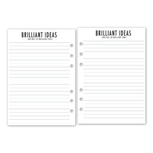 A5 Brilliant Ideas Refill Insert, 5.83″ x 8.27″, Punched for 6-Rings Binders, Choice of Quantity