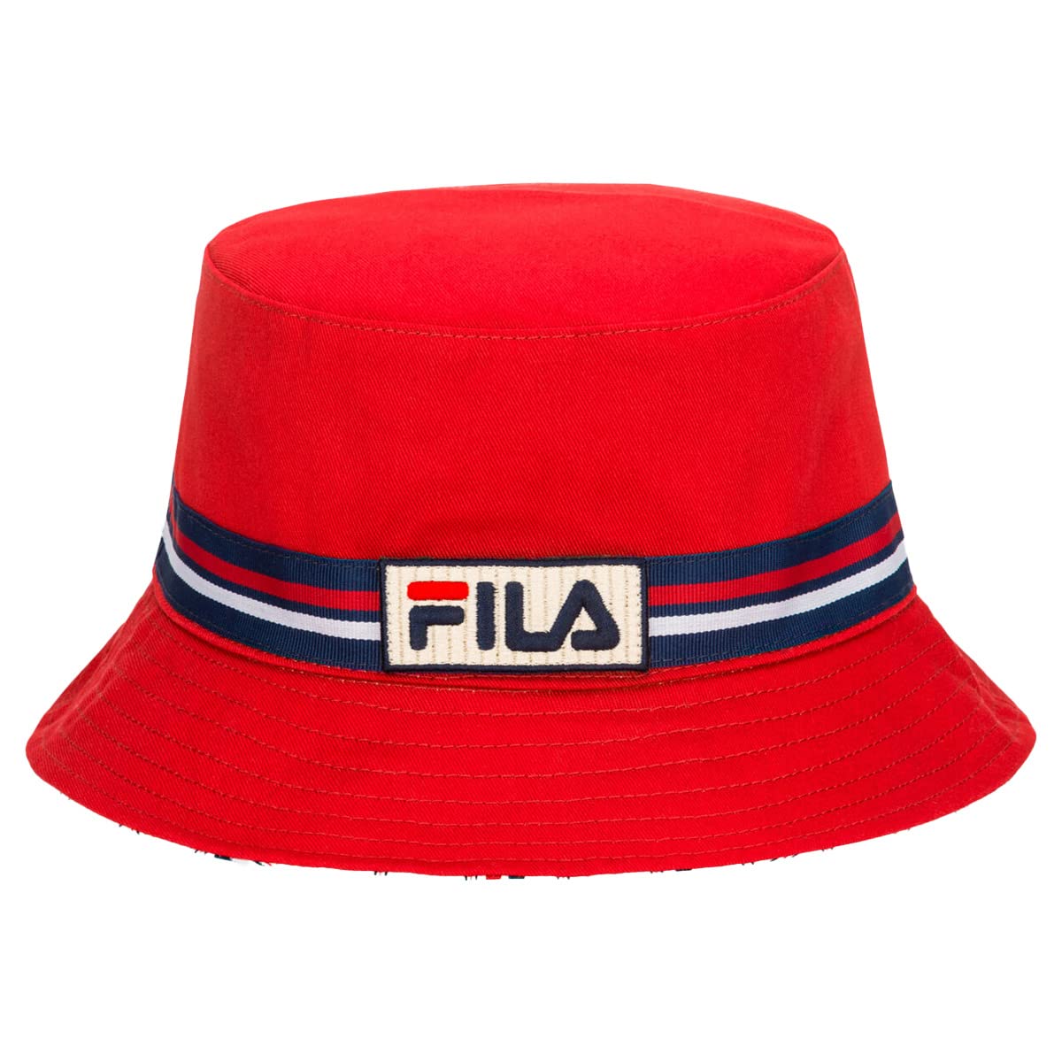 Fila Unisex Cotton Twill Reversible Bucket Hat (Red)