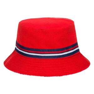 Fila Unisex Cotton Twill Reversible Bucket Hat (Red)