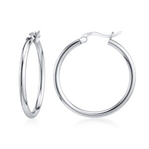 jiayiqi sterling silver hoop earrings for women lightweight round small sliver hoop earrings hypoallergenic diameter 25mm