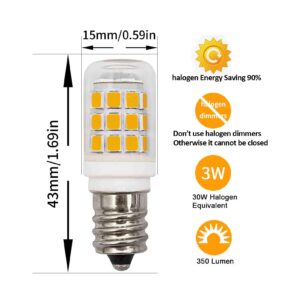 Pack of 5 E12 Dryer Chandelier Led bulb 3W Equivalent to 30W 20W 25W Warm White 3000K 350Lm AC 110V 120V S6 C7 Edison Base Clear Glass Compact Small Light for Ceiling Fan Bedroom Salt Lighthouse Lamp