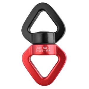 triwonder swing swivel 30kn micro rotator safety rotational device hanging accessory for rock climbing, hanging hammock, web tree swing, aerial dance, children's swing spinner hanger (red & black)