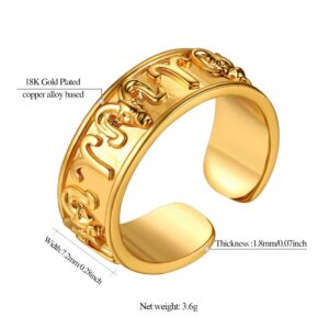 FindChic Personalized Womens Gold Aries Zodiac Band Rings Constellation Astrology Adjustable Gold Plated Horoscope Statement Ring for Women