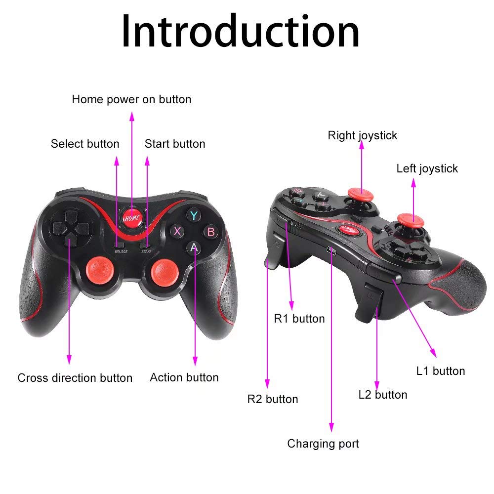 Paddsun Mobile Game Controller, Wireless Bluetooth GamePad Joystick Game Controller For Android TV Box Tablet