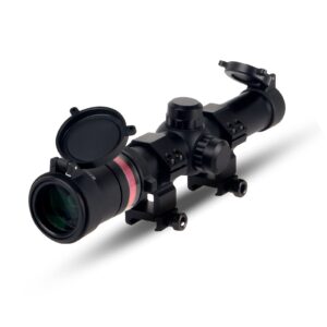 toopmount 1.5-6x24mm tactical optics scope red fiber picatinny optics scope 1/4 moa fully multi-coated optics one-piece aluminum tube second focal plane for with 11, 20mm rings