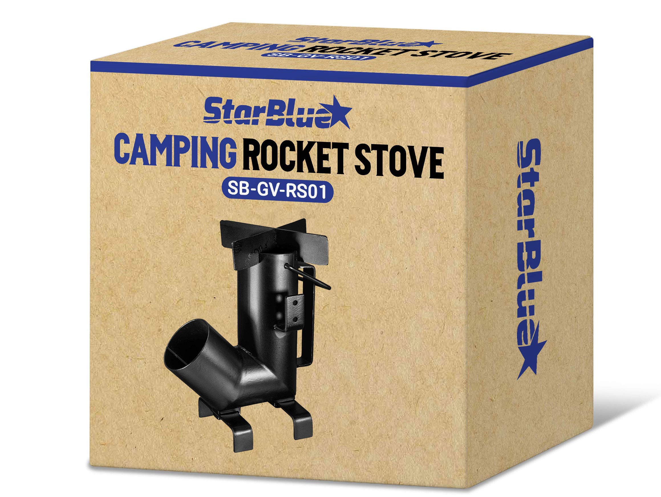 Camping Rocket Stove by StarBlue with FREE Carrying Bag - A Portable Wood Burning Camping Stove with Large Fuel Chamber Best for Outdoor Cooking, Camping, Picnic, BBQ, Hunting, Fishing