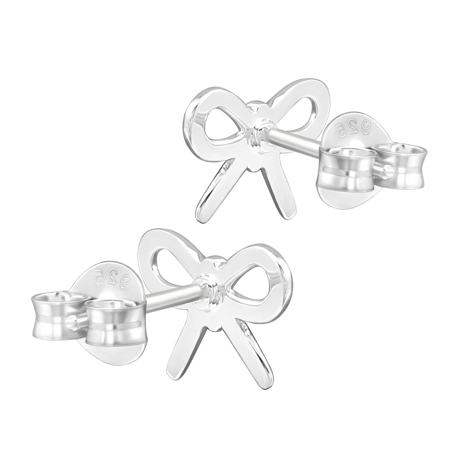 AUBE JEWELRY Hypoallergenic 925 Sterling Silver Bow Stud Earrings for Women