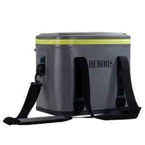 deroos soft cooler 35 cans,3 days ice life,waterproof portable large cooler bag soft sided cooler,leak-proof zipper insulated soft cooler bag for picnic, camping, hiking, fishing, beach, outdoor