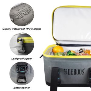 DEROOS Soft Cooler 35 Cans,3 Days Ice Life,Waterproof Portable Large Cooler Bag Soft Sided Cooler,Leak-Proof Zipper Insulated Soft Cooler Bag for Picnic, Camping, Hiking, Fishing, Beach, Outdoor