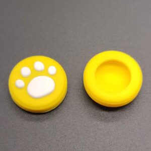 2 x Silicone Analog Controller Thumb Stick Joystick Grips Cap for Nintendo Switch NS & Switch Lite Controller Joy-Con ThumbStick Cute Cat Paw Claw (White-Pink)