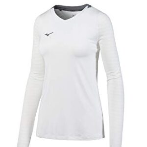 Mizuno Women's United Long Sleeve Jersey, White, Large