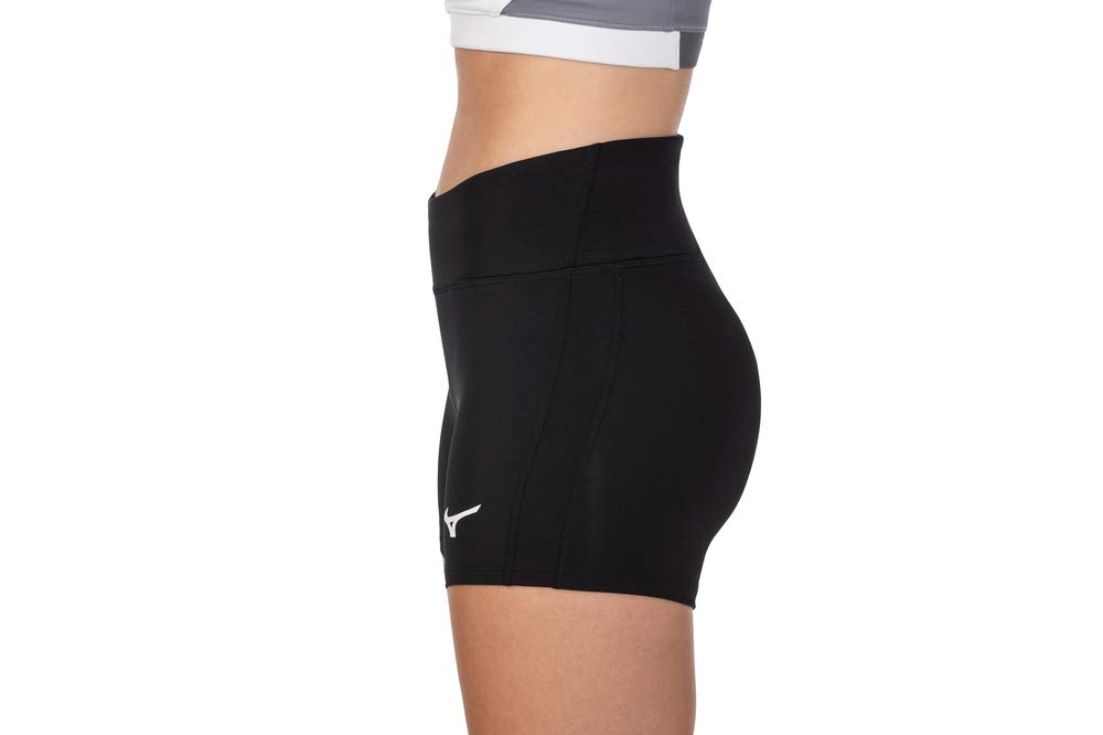 Mizuno Women's Elevated 4" Inseam Volleyball Short, Black, Medium