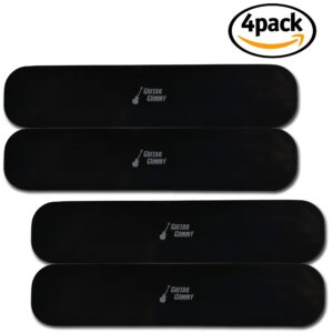 Guitar Gummy™ The ORIGINAL Guitar Strap Non Slip Grip Strip Pad; Prevent Neck Dive - SET of 4 PIECES; Large Black (Black)