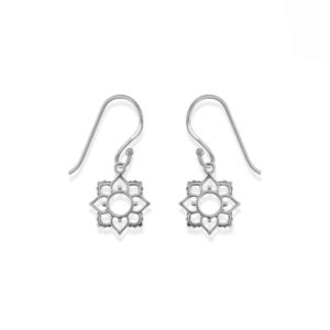 Boma Jewelry Sterling Silver Lotus Dangle Earrings