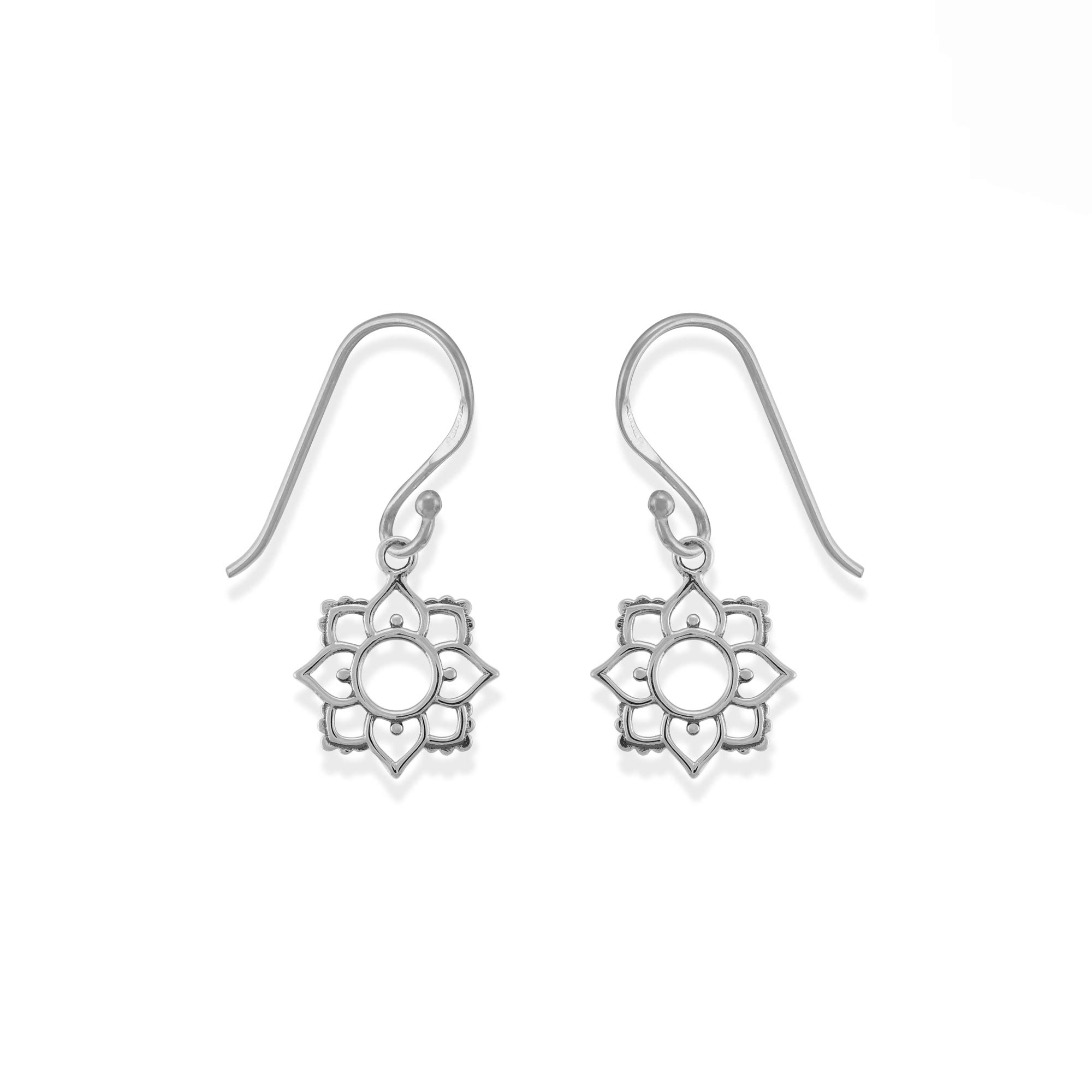 Boma Jewelry Sterling Silver Lotus Dangle Earrings