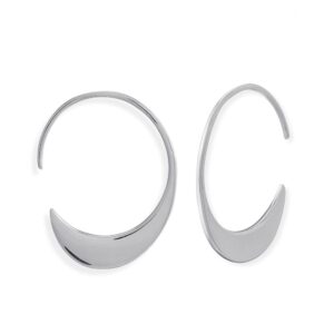 boma jewelry sterling silver polished pull through hoop earrings