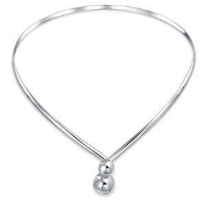 Geometric Choker V Shape Interlocking Balls Collar Statement Necklace For Women .925 Silver Sterling