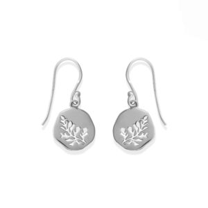 Boma Jewelry Sterling Silver Cut-Out Leaf Branch Dangle Earrings