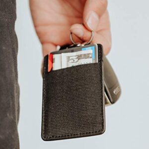 ZARIO Slim Keychain Wallet Lanyard - Minimalist RFID Card Holder Keychain for Men & Women (Black)